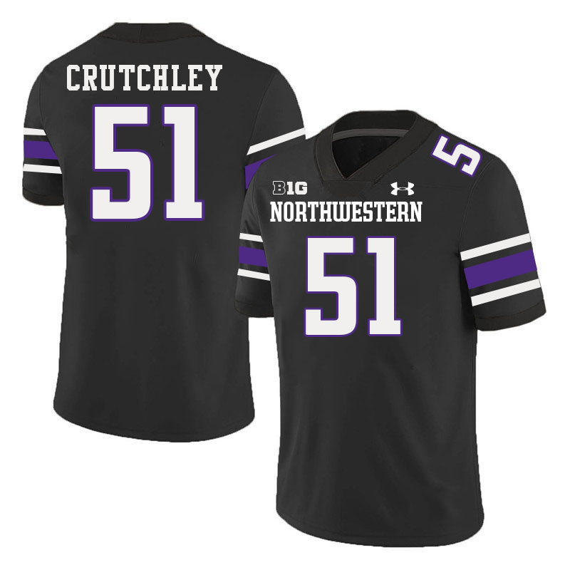 Northwestern Wildcats #51 Miles Crutchley College Football Jerseys Stitched-Black